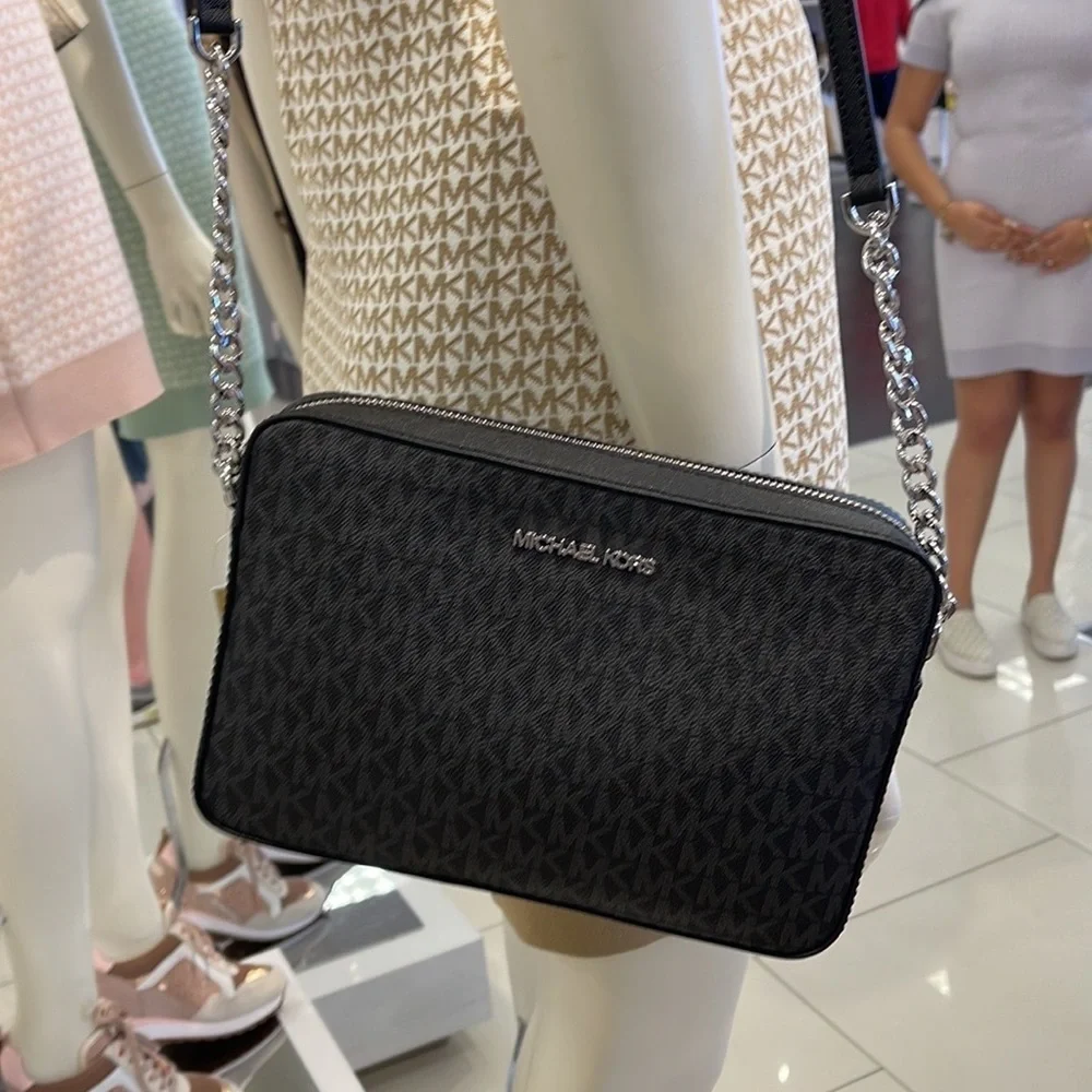 Michael Kors Jet Set Item Large East West Zip Crossbody Black - Picture 4 of 16